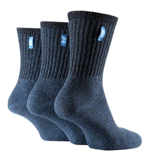 Ladies Vintage Boot Socks | Jeep | Anti-blister Crew Length Cotton Retro Sports Socks for Women - Blue