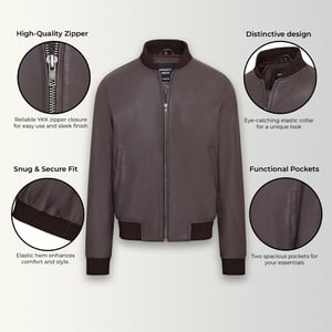 Heren zacht leer MA-1 Varsity bomberjack