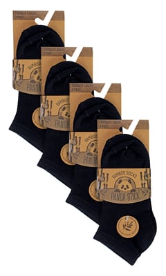 12 Pairs Kids Trainer Socks | Anti Blister Ankle White Bamboo Socks for Boys - Black
