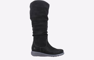 Hush Puppies Lucinda Suède Dames Zwarte Laarzen