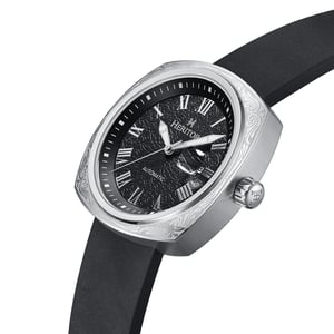 Heritor Automatic Davenport horloge met gegraveerde leren band en datum