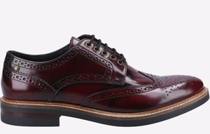 Base London Woburn Läder Herrskor I Broguemodell, Bordo