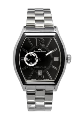 Yonger Stainless Steel Black Dial Watch