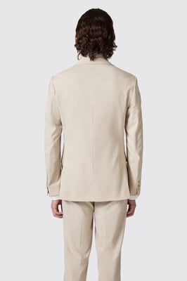 Looten Slim Fit Beige Linen Jacket