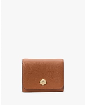Kayla Pebbled Leather Small L-Zip Wallet