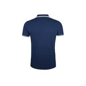 SOLS Mens Pasadena Tipped Short Sleeve Pique Polo Shirt (French Navy/White)