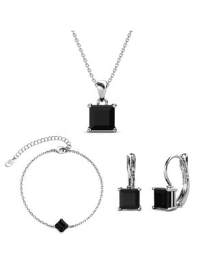 Simple Square set och box - silver och svart