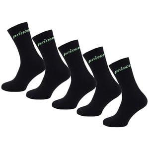 Prince Tennis 5-pack herensokken zwart/groen met kussentjes