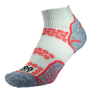 1000 Mile - Mens Lite Anklet Double Layer Running Socks - Silver / Red