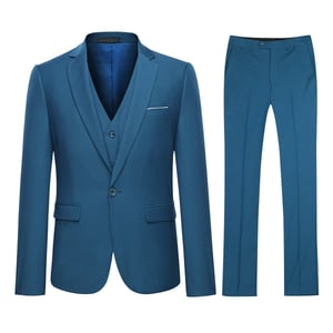 Royal Blue 3-delad kostym med smal passform