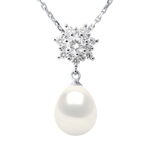 Halsketting - Echte Cultured Zoetwaterparel Pear 9-10 mm