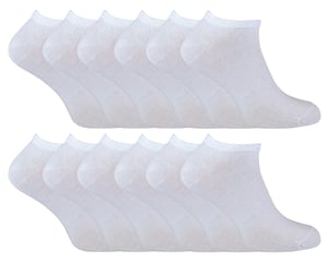 Sock Snob - 12 Pair Multipack Mens Quarter Trainer Socks - White
