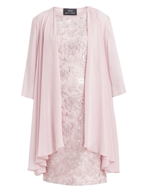 Hayley Embroidered Dress With Matching Chiffon Jacket