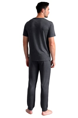 Mens Ted Baker Pyjama Bottoms | Breathable Casual Long Pyjama Joggers with Pockets - Charcoal