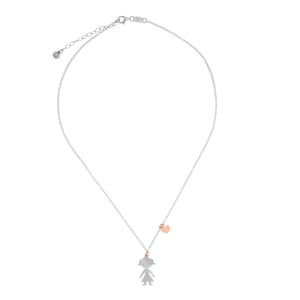 Orphelia 'Lyra' Dames 925 Sterling Zilveren Ketting met Hanger - Zilver/Roos ZK-7390