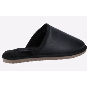Hush Puppies Mens Coady Leather Slippers (Black)