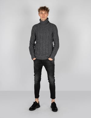 Xagon Man Pullover Turtleneck Herr Grå