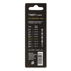 TOWER London White Flat Laces