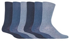 Mens 6 pack non elastic diabetic socks with hand linked toe seams