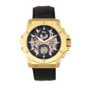 Reign Commodus Automatic Skeleton Leather-Band Watch