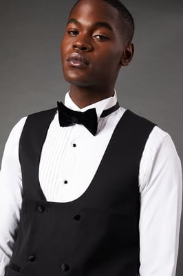 Slim Fit Black Tuxedo Suit Waistcoat