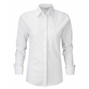 Russell Collection Dames/Dames Ultimate Stretch Shirt Met Lange Mouwen (Wit)