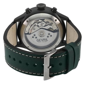 Gevril Vaughn Chronograph Green Dial Green Leather Swiss Automatic ETA 7750 Watch