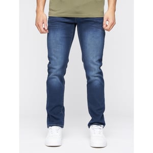 Crosshatch Mens Farrowed Stretch Jeans (Dark Wash)