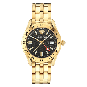 Versace Greca Tijd GMT Heren Gouden Horloge VE7C00723