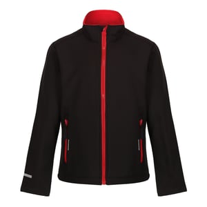Regatta Kinder/Kids Ablaze 2 Layer Soft Shell Jas (Zwart/Klassiek Rood)
