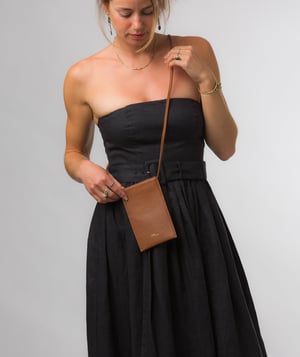 Lana' Oak Nappa Leather Cross Body Phone Bag