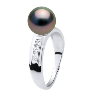 Ring Sieraden - Echte Gecultiveerde Tahiti Parel Rond 8-9 mm