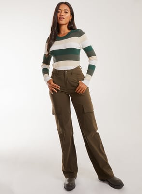 Striped Knitted Long Sleeve Jumper