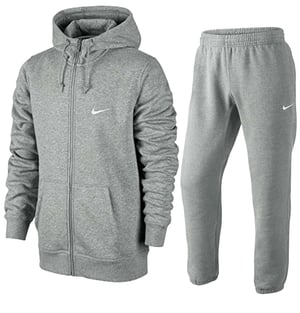 Nike Heren Club Fleece volledig trainingspak set grijs