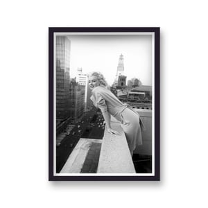 Marilyn Monroe In New York Looking to Street From Rooftop 2