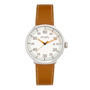 Vereenvoudig het 7100 horloge met leren bandje met datum