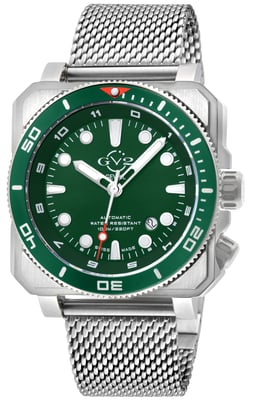 GV2 Men's XO Submarine 4540B Swiss Automatic, SW200 Movement Stainless Steel Mesh Band Luminous Watch
