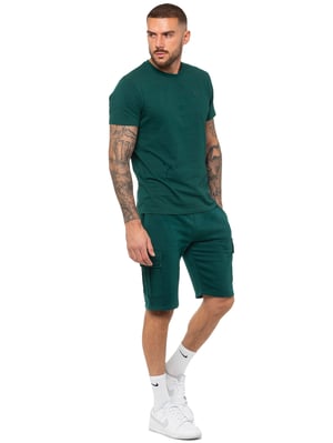 Enzo | Mens T-Shirt Tracksuit With Shorts Set - Green