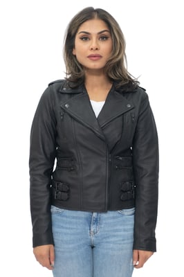 Dames leren vintage Brando Bikerjack-Orlando