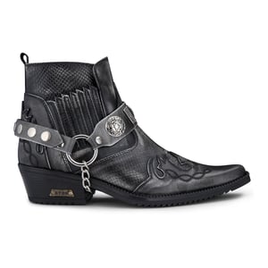 Grijze slangenhuid Winklepicker cowboy lederen enkellaarzen voor heren