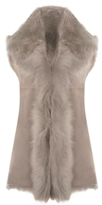 Lange damesbodywarmer van Toscana-schapenvacht-Sorocaba