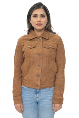 Dames geit suède trucker jeansjack-Astoria