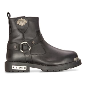 Militärstövlar i läder för män Svart Combat Biker Motorcykel Punk Western Boot