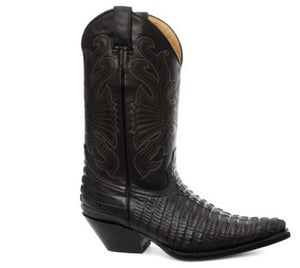 Grinders Cowboy Boots i svart läder - Carolina