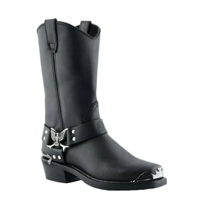 Grinders Svarta Cowboy Biker Boots för herrar - Eagle Hi