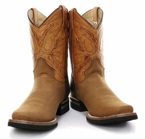 Grinders Tan Mid-Calf Cowboy läderstövlar - El Paso