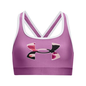 Girl's Under Armour UA Crossback Graphic Sports Bra in Purple