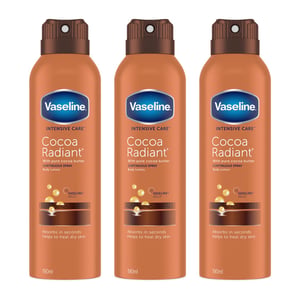 Vaseline Intensive Care Spray Moisturiser Cocoa Radiant 190 ml, 3 Pack