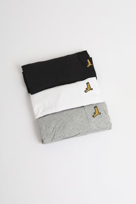 White 3-Pack 'Tron' Crew Neck T-Shirts