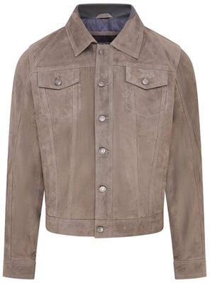 Mens Grey Goat Suede Leather Jacket- Nurmes